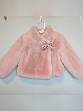 Abel & Lula Light Pink Faux Fur Jacket for Special Occasions Size 12m